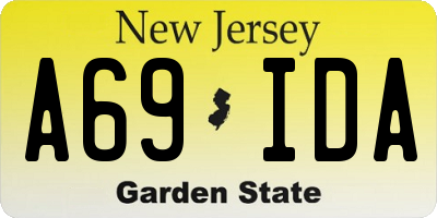NJ license plate A69IDA