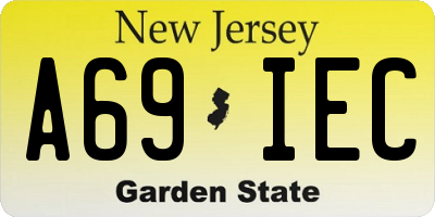 NJ license plate A69IEC