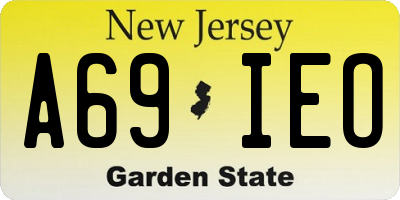 NJ license plate A69IEO