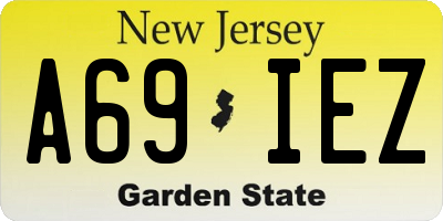 NJ license plate A69IEZ