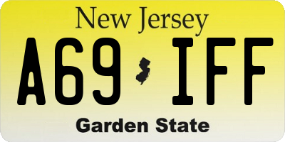 NJ license plate A69IFF