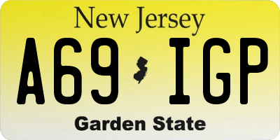 NJ license plate A69IGP