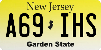 NJ license plate A69IHS