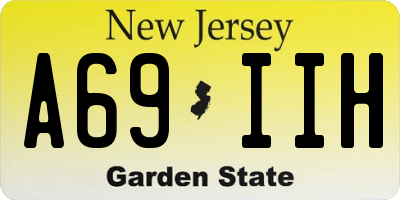 NJ license plate A69IIH