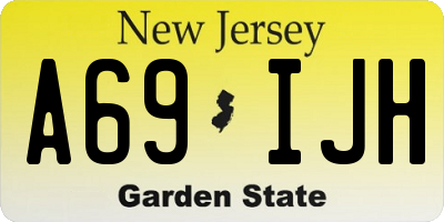NJ license plate A69IJH