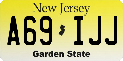 NJ license plate A69IJJ