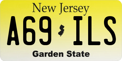 NJ license plate A69ILS