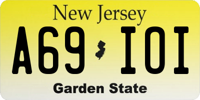 NJ license plate A69IOI