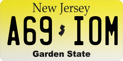 NJ license plate A69IOM