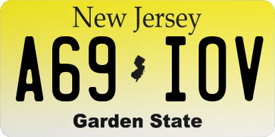 NJ license plate A69IOV