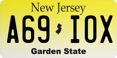 NJ license plate A69IOX
