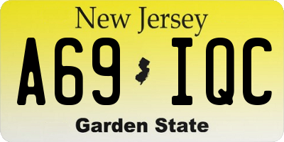 NJ license plate A69IQC