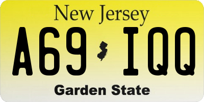 NJ license plate A69IQQ