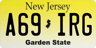 NJ license plate A69IRG
