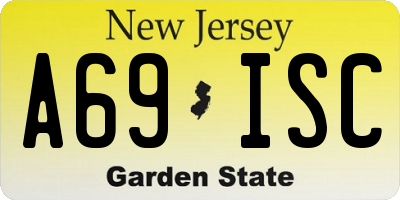 NJ license plate A69ISC