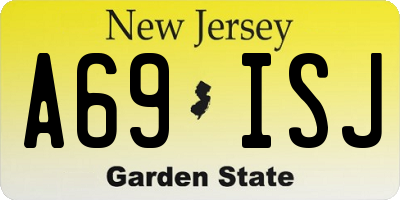 NJ license plate A69ISJ