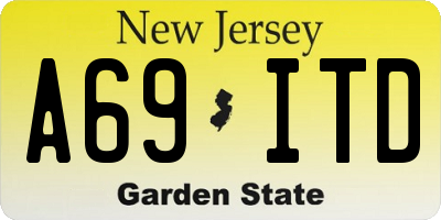 NJ license plate A69ITD