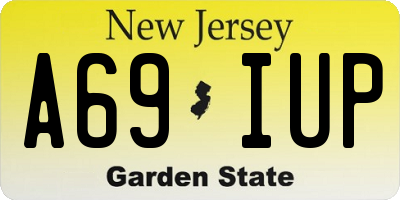 NJ license plate A69IUP