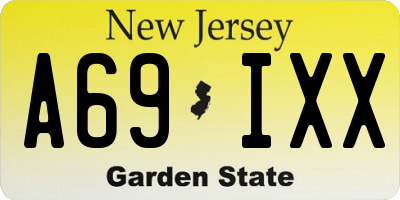 NJ license plate A69IXX