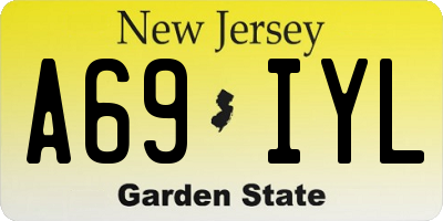 NJ license plate A69IYL