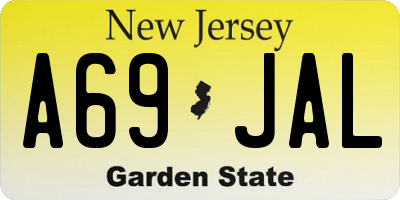 NJ license plate A69JAL