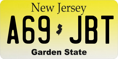 NJ license plate A69JBT