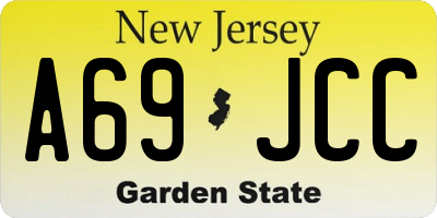 NJ license plate A69JCC