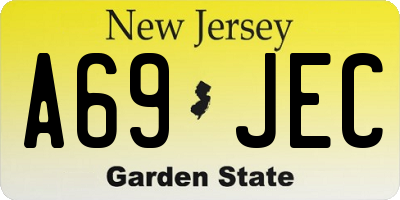 NJ license plate A69JEC