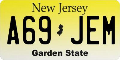 NJ license plate A69JEM