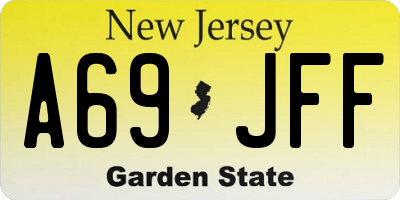 NJ license plate A69JFF