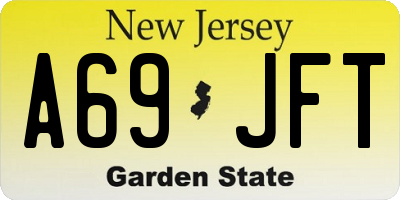 NJ license plate A69JFT