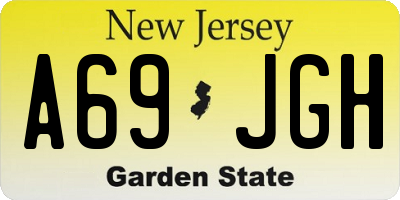 NJ license plate A69JGH