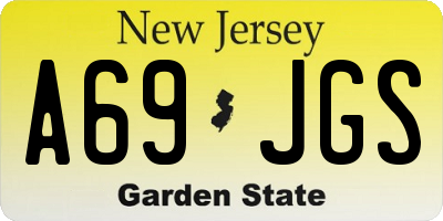 NJ license plate A69JGS