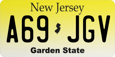 NJ license plate A69JGV