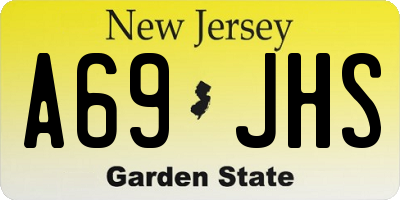 NJ license plate A69JHS