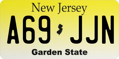 NJ license plate A69JJN