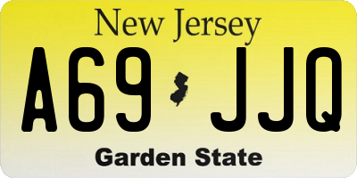 NJ license plate A69JJQ