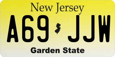NJ license plate A69JJW