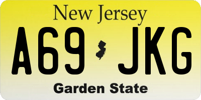 NJ license plate A69JKG