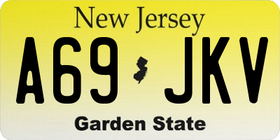 NJ license plate A69JKV