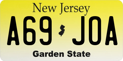 NJ license plate A69JOA