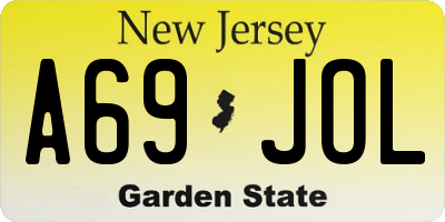 NJ license plate A69JOL