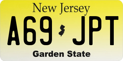 NJ license plate A69JPT