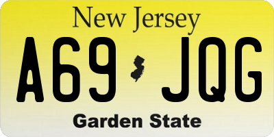 NJ license plate A69JQG