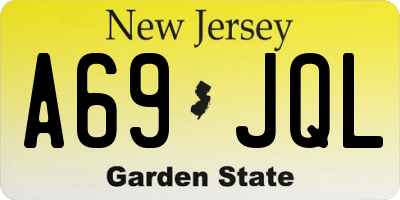 NJ license plate A69JQL