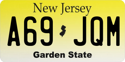 NJ license plate A69JQM