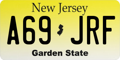NJ license plate A69JRF