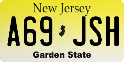 NJ license plate A69JSH