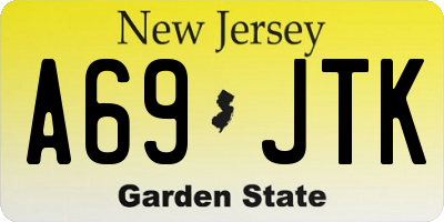 NJ license plate A69JTK