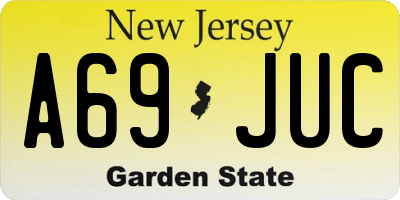 NJ license plate A69JUC